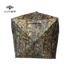 Easy Setup Portable Pop Up Tent Camouflage Tent 270 Degree View 2~3 Person Hunting Ground Blind with Backpack Bag and Tent Stake