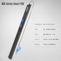 KAILES(KLS) KLS-K66 Série MA 16A PDU intelligent monophasé à double port réseau 200-240Vac 16 prises 3840W Bouton noir