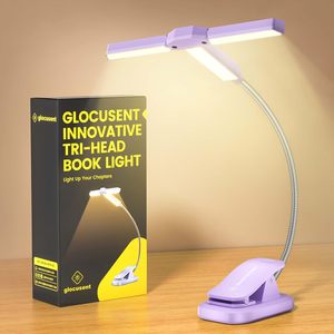 Glocusent nuevo 3 <span class=keywords><strong>Colo</strong></span> 5 nivel de brillo Lámpara de lectura Led Flexible Usb recargable Clip en luz de lectura de libros para lectura - Product Image 1