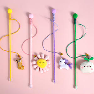 Funny <b>Cat</b> Teaser Sticks with Unicorns and Bears Plastic Pet <b>Plush</b> Bell and Tassel Ball Interactive Movement Toy for Pets - Product Image 6