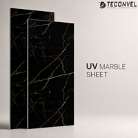 Panneau UV personnalisé avec surface marbrée brillante facile à nettoyer pour revêtement mural intérieur de villas, appartements et hôtels