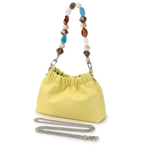 Bolso de hombro de material de piel de vaca de alta gama, botón magnético, bolso diario para mujer, bolso de hombro de color sólido - Product Image 4