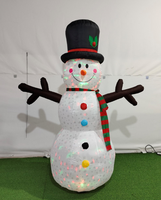 Bonhomme de neige gonflable de Noël de 6 pieds, décorations de jardin rotatives pour les fêtes, lumières LED, utilisation en extérieur/intérieur, matériau en polyester