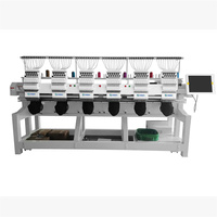 Machine à broder industrielle numérique automatique informatisée à 6 têtes, 12/15 aiguilles, 1200 tr/min, pour casquettes et t-shirts