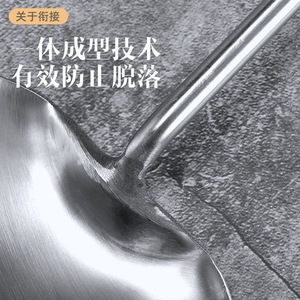 Espátula para wok de acero inoxidable, cuchara para freír, mango largo y grueso con agarre de madera para utensilios de cocina de chef - Product Image 3