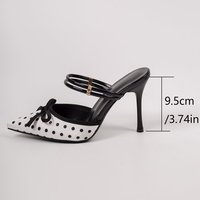 259 Nouveauté Été Commerce Extérieur Sandales/Mules à Talons Hauts Stiletto à Bout Pointu et Fermé, à Pois, avec Nœud, Élégantes et Sexy