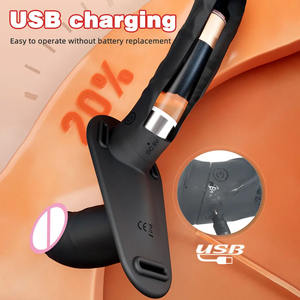 Tragbarer Elektrischer Doppelkopf-Strapon-<span class=keywords><strong>Vibrator</strong></span> mit Künstlichem Penis für Lesben, Vibrations-Sexspielzeug, Strap-On-Gürtel-Dildos für Frauen - Product Image 3