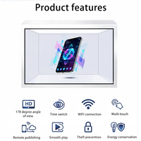 Affiche numérique holographique 3D transparente IPS LCD tactile interactive à 10 points, résolution 4K
