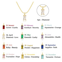 Collar Rectangular de Circonita con Baño de Oro de 18K, Resistente al Agua y al Deslustre, para Mujer, Adorno de Circonita Colorido para el Día de la Madre