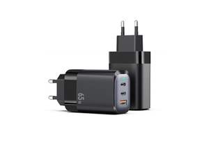 מטען USB C עם שלושה חיבורים, כולל שני חיבורי Type C עם טעינה מהירה <span class=keywords><strong>PD</strong></span> 65W ו-Quick Charge 3.0, מתאם לטלפונים מסוג iPhone, Samsung ו-Xiaomi. - Product Image 5
