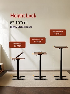 Mesa Móvil Elevadora de Madera, Mesa Auxiliar para Cama, Tablero Dividido Abatible, Mesa de Computadora Neumática, Mesa de Centro - Product Image 6