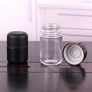 Venta al por Mayor de Frascos para Flores de Vidrio Transparente con Cierre a Prueba de Niños, Marca AGG, 5/10/15/20/30/50/60/100g, Negro Mate, con Logotipo Personalizado - Product Image 2