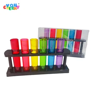 Semitransparent 6-Color Plastic Test Tube Set With Tray Children's Educational Experimental Teaching Aids For Ages 5-7 Years