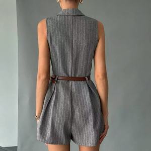 بدلة نسائية أنيقة جديدة لعام 2026 بياقة على شكل V بدون أكمام، مناسبة للمكتب والعمل، تصميم ضيق يبرز الخصر - Product Image 3