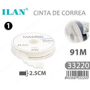 ริบบิ้นสีขาว Madrid ขนาด 2.5 ซม. ยาว 91 ม. - Product Image 3