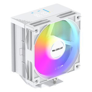 COOLLEO P50I DIG WH ARGB จอแสดงผลแบบทาวเวอร์เดี่ยว ชุดระบายความร้อนซีพียูแบบลม สำหรับคอมพิวเตอร์เล่นเกม LGA 115X <span class=keywords><strong>1200</strong></span> 1700 1851 / AMD <span class=keywords><strong>TDP</strong></span> 230W - Product Image 1