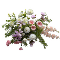 DREA-Arrangement de Fleurs Artificielles en Soie Rose et Violet pour Décoration de Mariage