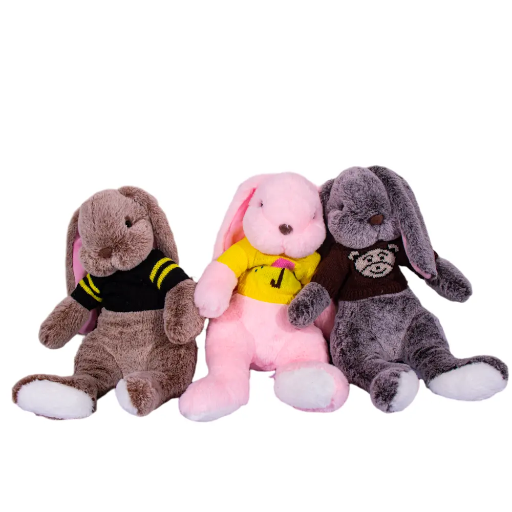 Оптовая продажа, красивый кролик, мягкая утяжеленная плюшевая игрушка на заказ, плюшевая кукла с длинными ушками, плюшевые игрушки