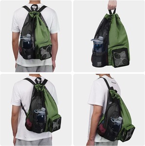 <span class=keywords><strong>Sac</strong></span> de sport OEM écologique en gros pour ordinateur portable, séparation humide/sèche à séchage rapide, avec cordon de serrage, logo personnalisé, <span class=keywords><strong>sac</strong></span> à <span class=keywords><strong>dos</strong></span> de natation en maille - Product Image 4