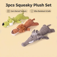 Jouets en peluche personnalisés pour chiens et chats, nettoyage dentaire avancé, couineurs mignons, lot de 3 |   Jouet à mâcher interactif résistant aux morsures pour la santé bucco-dentaire |   OEM