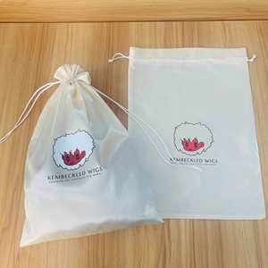 Pochette en satin de luxe personnalisable avec logo, sac promotionnel réutilisable, taille ajustable, emballage à cordon, rangement, cadeau, sérigraphie - Product Image 4