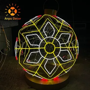 2024 Outdoor Waterproof Christmas Decorations Garden Huge 3D LED Ball Go Through Arch Motif Lights