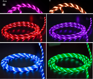 Sichtbare Blitz-LED fließendes LED-Kabel Schnelllade-USB-Kabel USB-Daten Micro/8-poliges Kabel - Product Image 4