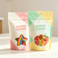 Sachets Mylar personnalisés avec logo imprimé en couleur, en plastique, à fermeture éclair mate, en aluminium, pour aliments, bonbons, snacks, 1g, 2g, 3.5g