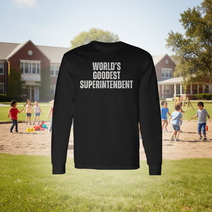 T-Shirt a Maniche Lunghe 'Il Miglior Superintendente del Mondo' Unisex per Adulti con Collo Rotondo Promozionale - Product Image 3