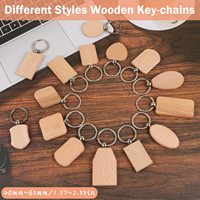 Vente en gros de supports vierges en bois pour gravure, porte-clés assortis non finis, artisanat DIY, gravure laser avec couleur et taille personnalisées