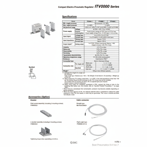 Régulateur électro-pneumatique compact SMC ITV0030-1BS pièces pneumatiques - Product Image 1