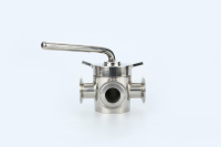 Oferta Popular: Válvula Sanitaria Manual de Acero Inoxidable SS304 SMS de 2 pulgadas (TC64MM) con Conexión de Férula de 4 Vías Forjada y Silicona