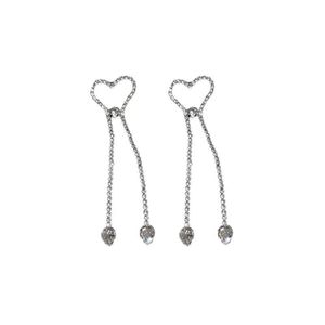 Pendientes de Corazón de <span class=keywords><strong>Moda</strong></span> para Boda, de Aleación con Cristales y Diamantes de Imitación, con Borlas Largas, Populares en Instagram para Mujeres y Celebridades de Internet - Product Image 1