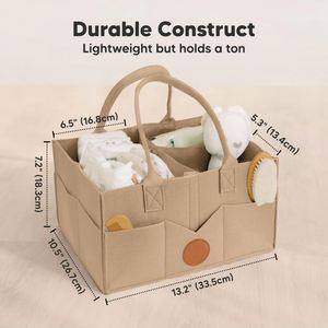 Organizador de Pañales para Bebé, Cesta de Almacenamiento de Fieltro Plegable para Guardería con Asa - Product Image 2