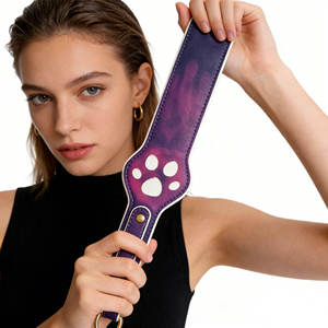 Látigo sexual de piel sintética con diseño de pata de gato, que cambia de color con la temperatura, juguete sexual para adultos, para coqueteo, sumisión, castigo, palmadas y golpes. - Product Image 2