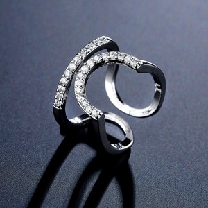Elegant Nail <b>Ring</b> Adjustable <b>Opening</b> 18k Gold Micro Pave Zircon Butterfly Shape Women's Party Jewelry - Product Image 4