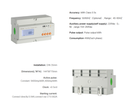 Medidor de Energía Prepago Inteligente Trifásico ADL300-EYNK/F4GHW para Riel DIN, Inalámbrico 4G, Multitarifa para Edificios