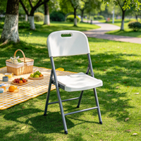Chaise pliante légère et facile à transporter en plastique HDPE avec structure en acier, idéale pour les banquets, mariages, événements, pique-niques, jardins et autres lieux.