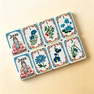 Boîte de rangement de luxe en acrylique pour booster de Mahjong <span class=keywords><strong>Pokémon</strong></span> Evolving Skies, avec pousseurs rose vif et tuiles bleu marine américain, pour jeu de poker à domicile - Product Image 3
