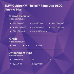 แผ่นใยขัด Cubitron II Roloc รุ่น 982C ขนาด 2 นิ้ว สีแดง เม็ดหยาบ สำหรับเครื่องเจียรไฟฟ้า เครื่องเจียรแบบตั้งโต๊ะ และเครื่องเจียรแบบด้ามจับ - Product Image 5