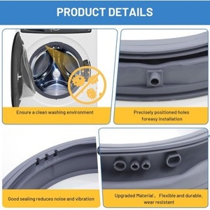 Junta de goma para puerta de lavadora MDS65736915, anillo de sellado de goma para lavadora de carga frontal, pieza de repuesto duradera - Product Image 2