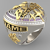Bague de championnat de sport personnalisée 2026, bagues pour joueurs masculins, vente en gros, plaqué or blanc 18 carats avec pierres CZ serties à griffes.