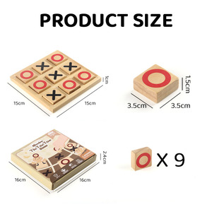 لعبة الخشب والصليب والعقد والصوابير للأطفال لوحة لعب للأسرة لوحة شطرنج للأطفال لعبة تفاعلية خشبية - Product Image 4