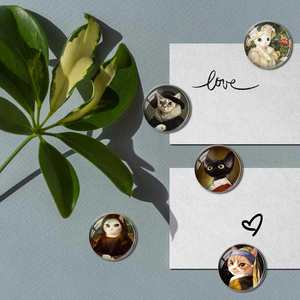 12 Pcs Epoxy Fridge <b>Magnets</b> Cute Cat Decorative Art Deco Design Customizable Shape for Kitchen Office Whiteboard Cabinet - Product Image 1