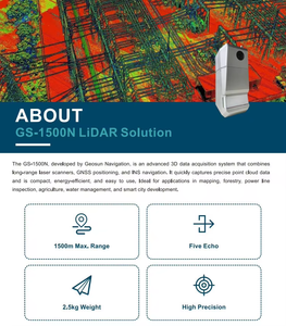 סורק מיפוי לייזר GS-1500N ציוד סקר סורק לייזר תלת מימדי GNSS RTK UVA Lidar - Product Image 3