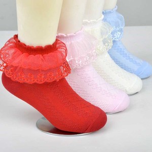 Custom <strong>Cute</strong> Frilly Newborn Dress Cotton Lace Ruffle <strong>Fluffy</strong> Mesh Gauze Princess Sweet Lace Frilly Ruffle <strong>Socks</strong> for Girls - Product Image 4