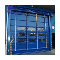 Porte pliante en PVC, automatique, industrielle, à glissière rapide, isolation thermique, résistance au vent 25 m/s, porte à empilage rapide pour