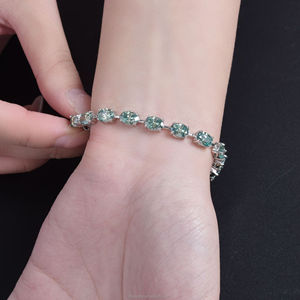 <span class=keywords><strong>Bracelets</strong></span> en argent sterling S925 à coupe ovale, bijoux de mode pour femmes, bracelet tennis en <span class=keywords><strong>moissanite</strong></span>, <span class=keywords><strong>bracelets</strong></span> en <span class=keywords><strong>moissanite</strong></span> - Product Image 3