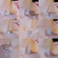 Resoul Anlauffreie Schleifenknoten-Halskette Glitzernde Kristall-Choker Schöne Minimalistische Stahlketten für Frauen