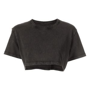 เสื้อครอปท็อปผู้หญิงสไตล์วินเทจสั่งทำโลโก้ได้ ขายส่ง เสื้อยืดครอปทรงสั้นซักย้อมสีเอซิดสำหรับฤดูร้อน คุณภาพสูง - Product Image 2